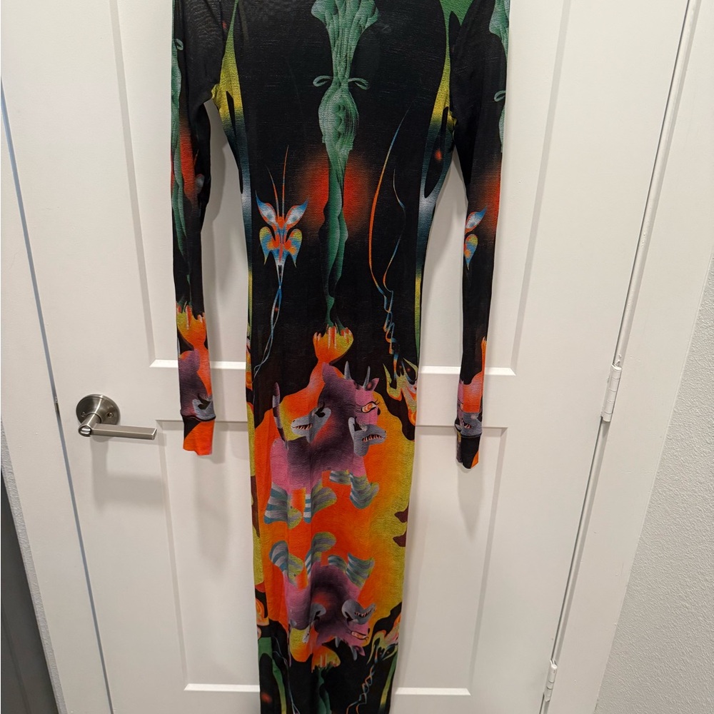 Skims Obsidian Mesh Long sleeve summer dress